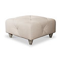 Everett Button Top Footstool Oyster Washed Oak Feet from Roseland Furniture