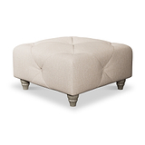 Everett Button Top Footstool Oyster Washed Oak Feet from Roseland Furniture