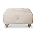 Everett Button Top Footstool Oyster Washed Oak Feet from Roseland Furniture