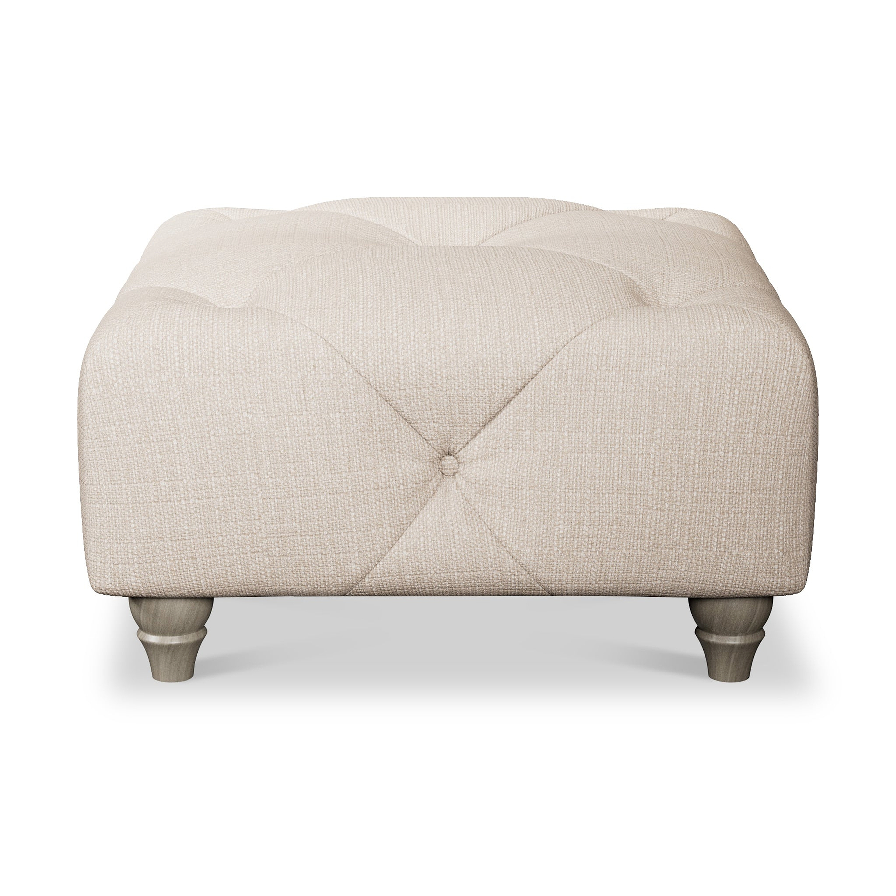 Everett Button Top Footstool Oyster Washed Oak Feet from Roseland Furniture