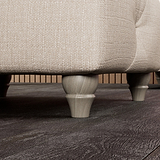 Everett Button Top Footstool Oyster Washed Oak Feet from Roseland Furniture