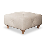 Everett Button Top Footstool Oyster Walnut Feet from Roseland Furniture