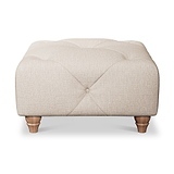 Everett Button Top Footstool Oyster Walnut Feet from Roseland Furniture
