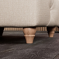 Everett Button Top Footstool Oyster Walnut Feet from Roseland Furniture