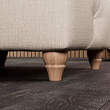 Everett Button Top Footstool Oyster Walnut Feet from Roseland Furniture