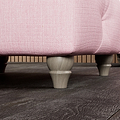 Everett Button Top Footstool Pink Washed Oak Feet from Roseland Furniture