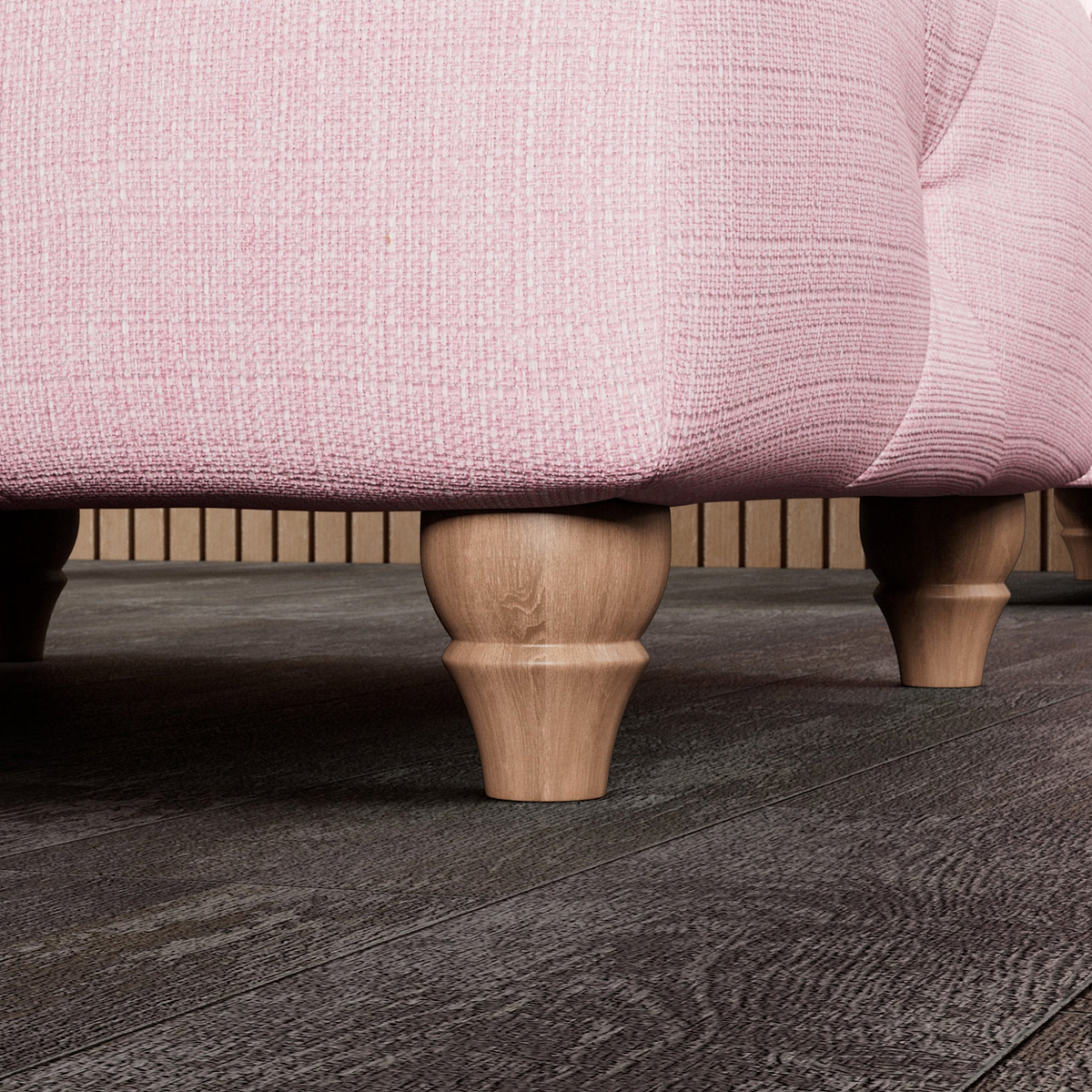 Everett Button Top Footstool Pink Walnut Feet from Roseland Furniture