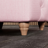 Everett Button Top Footstool Pink Walnut Feet from Roseland Furniture