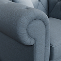 Everett Armchair Deep Blue Washed Oak Feet from Roseland Furniture