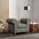 Everett Armchair Graphite Washed Oak Feet from Roseland Furniture
