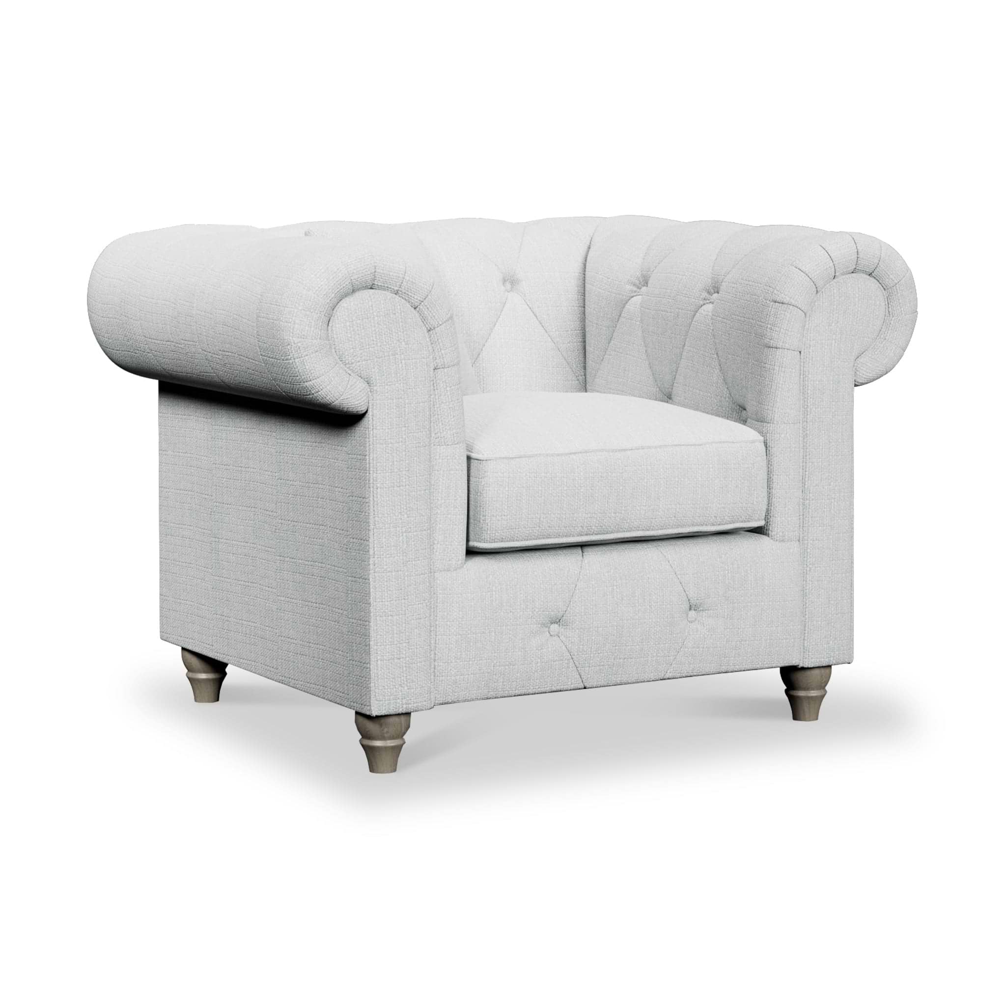 Everett Armchair Light Blue Washed Oak Feet from Roseland Furniture