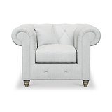 Everett Armchair Light Blue Washed Oak Feet from Roseland Furniture