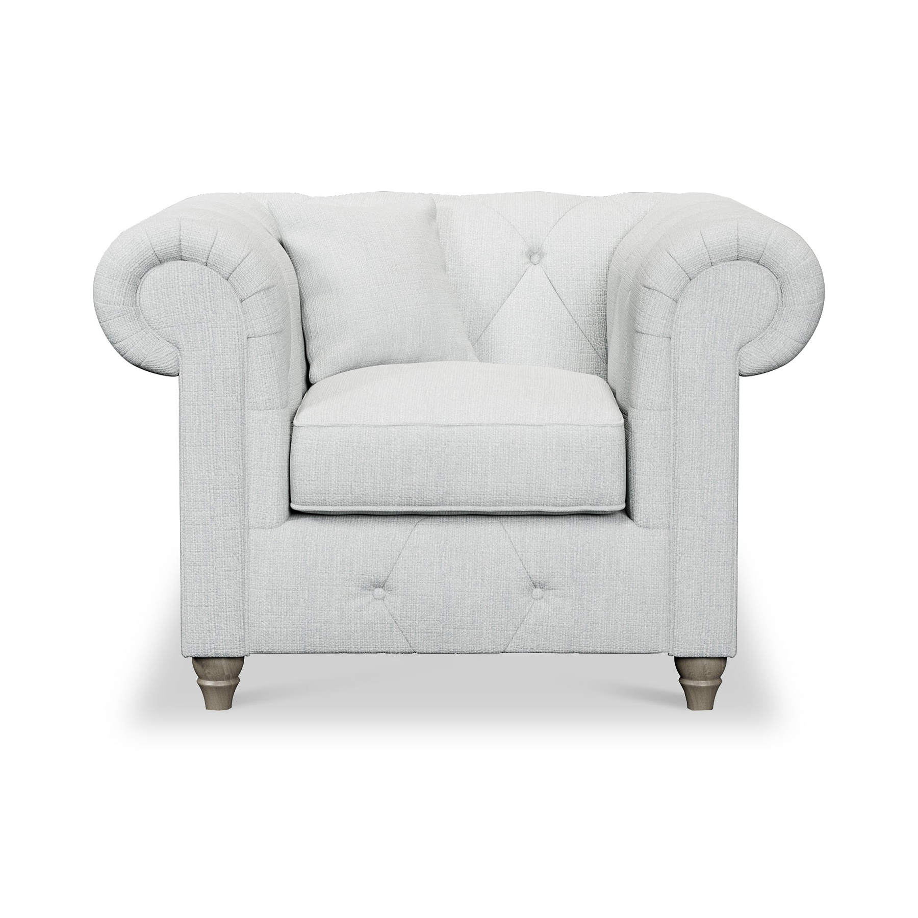 Everett Armchair Light Blue Washed Oak Feet from Roseland Furniture