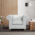 Everett Armchair Light Blue Washed Oak Feet from Roseland Furniture
