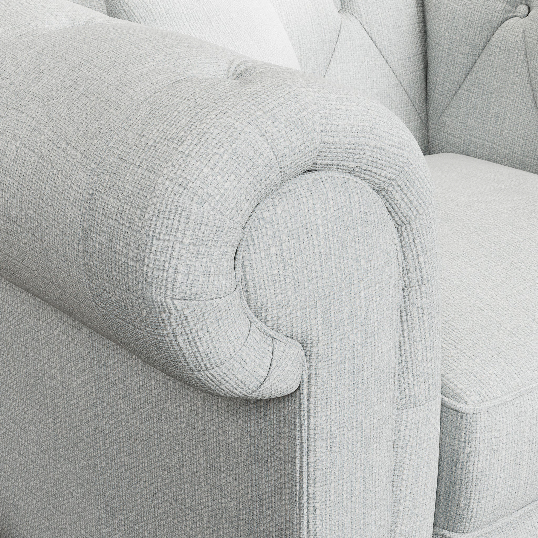 Everett Armchair Light Blue Washed Oak Feet from Roseland Furniture