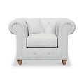 Everett Armchair Light Blue Walnut Feet from Roseland Furniture