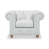 Everett Armchair Light Blue Walnut Feet from Roseland Furniture