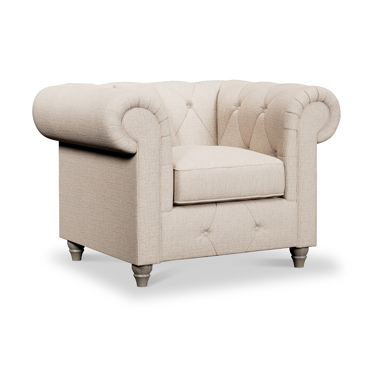 Everett Armchair Oyster Washed Oak Feet from Roseland Furniture