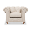 Everett Armchair Oyster Walnut Feet from Roseland Furniture
