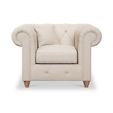 Everett Armchair Oyster Walnut Feet from Roseland Furniture