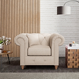 Everett Armchair Oyster Walnut Feet from Roseland Furniture
