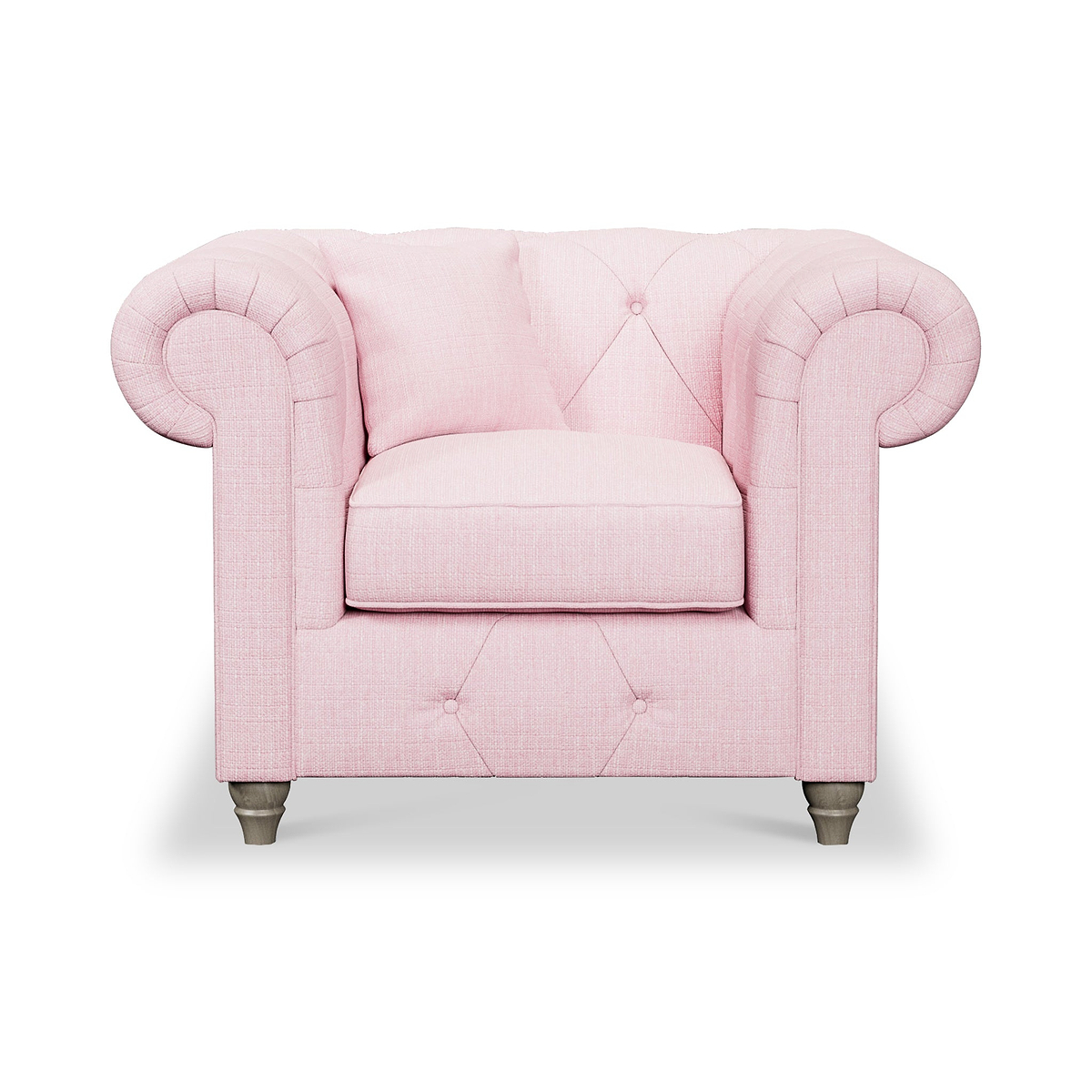 Everett Armchair Pink Washed Oak Feet from Roseland Furniture