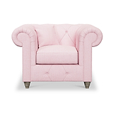 Everett Armchair Pink Washed Oak Feet from Roseland Furniture