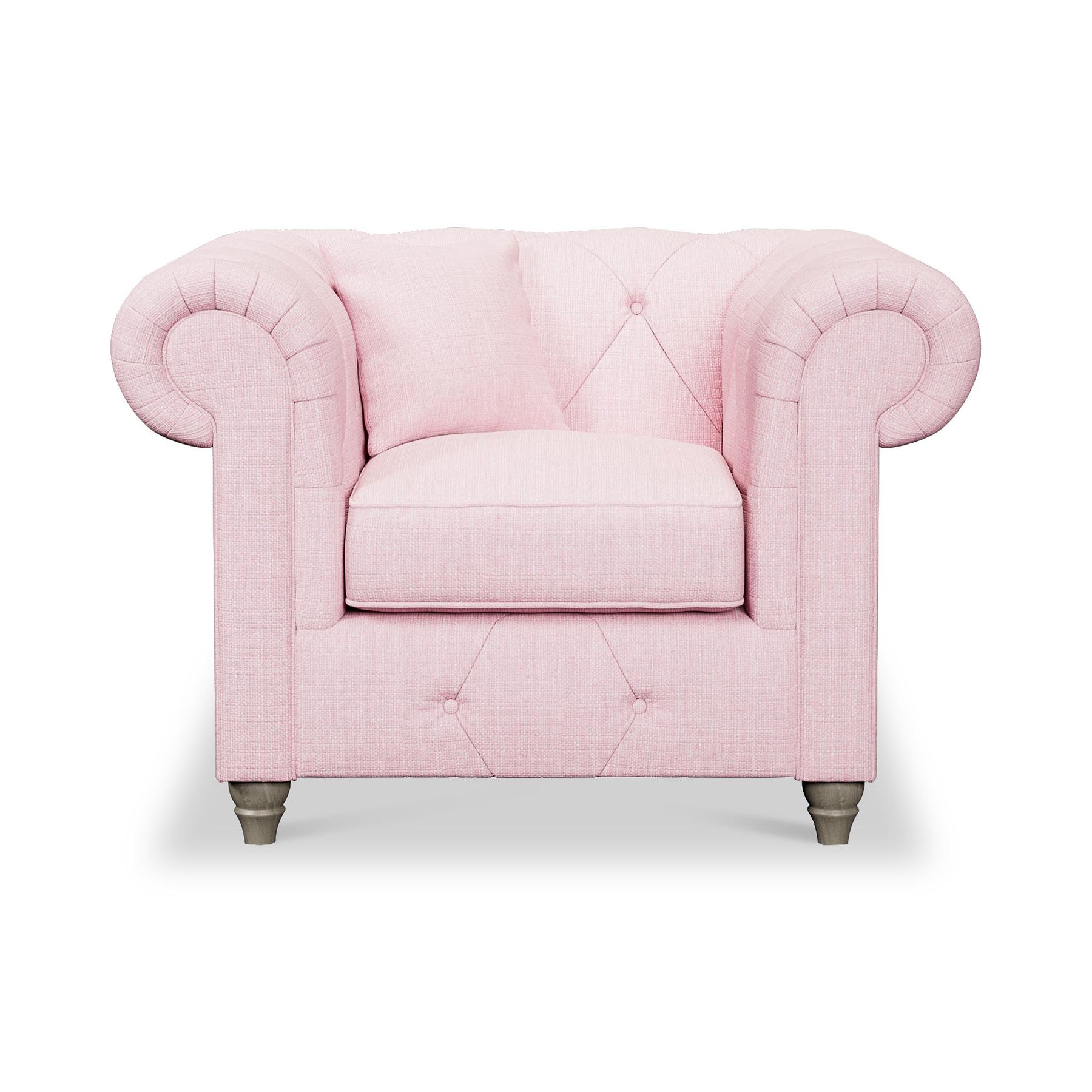 Everett Armchair Pink Washed Oak Feet from Roseland Furniture