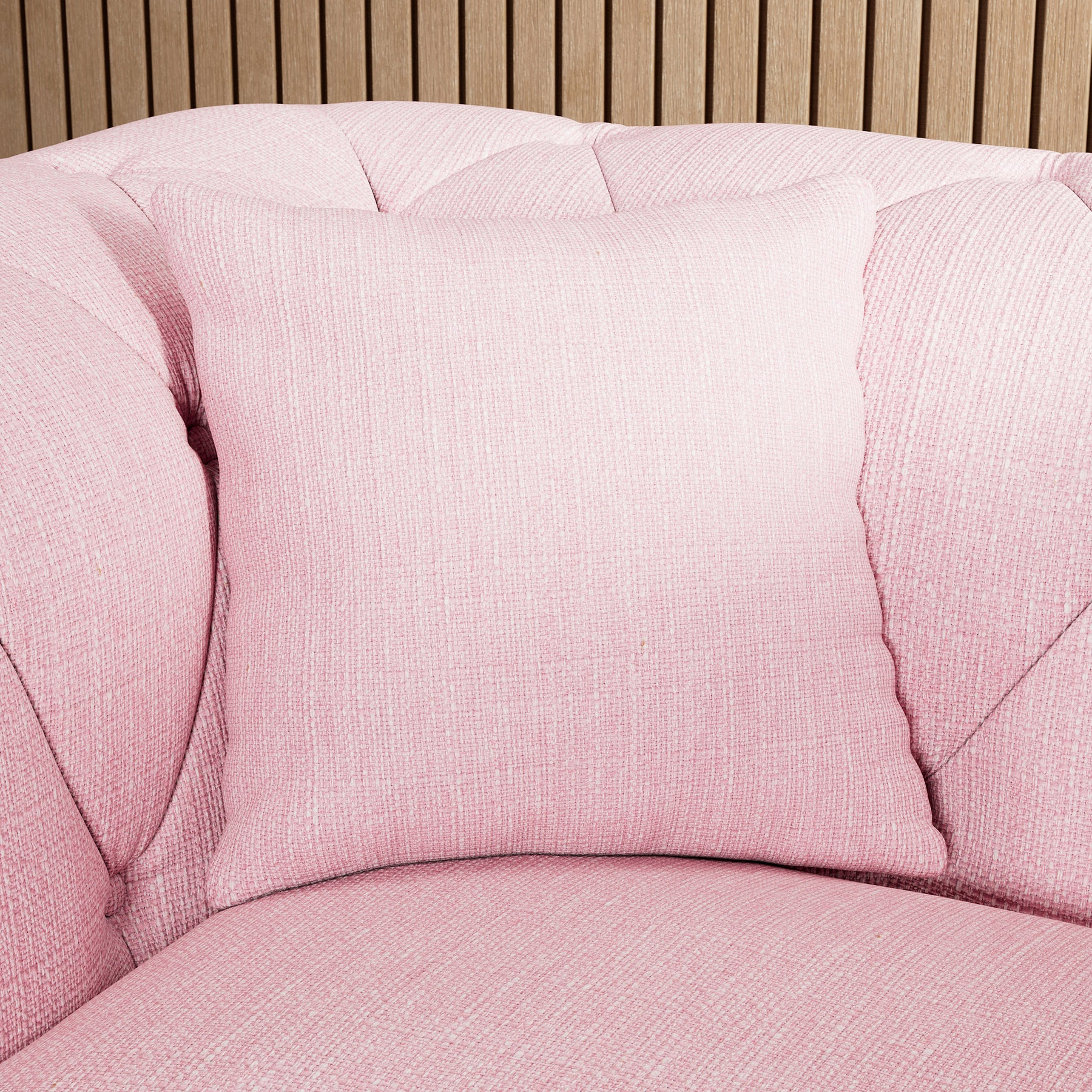 Everett Armchair Pink Washed Oak Feet from Roseland Furniture