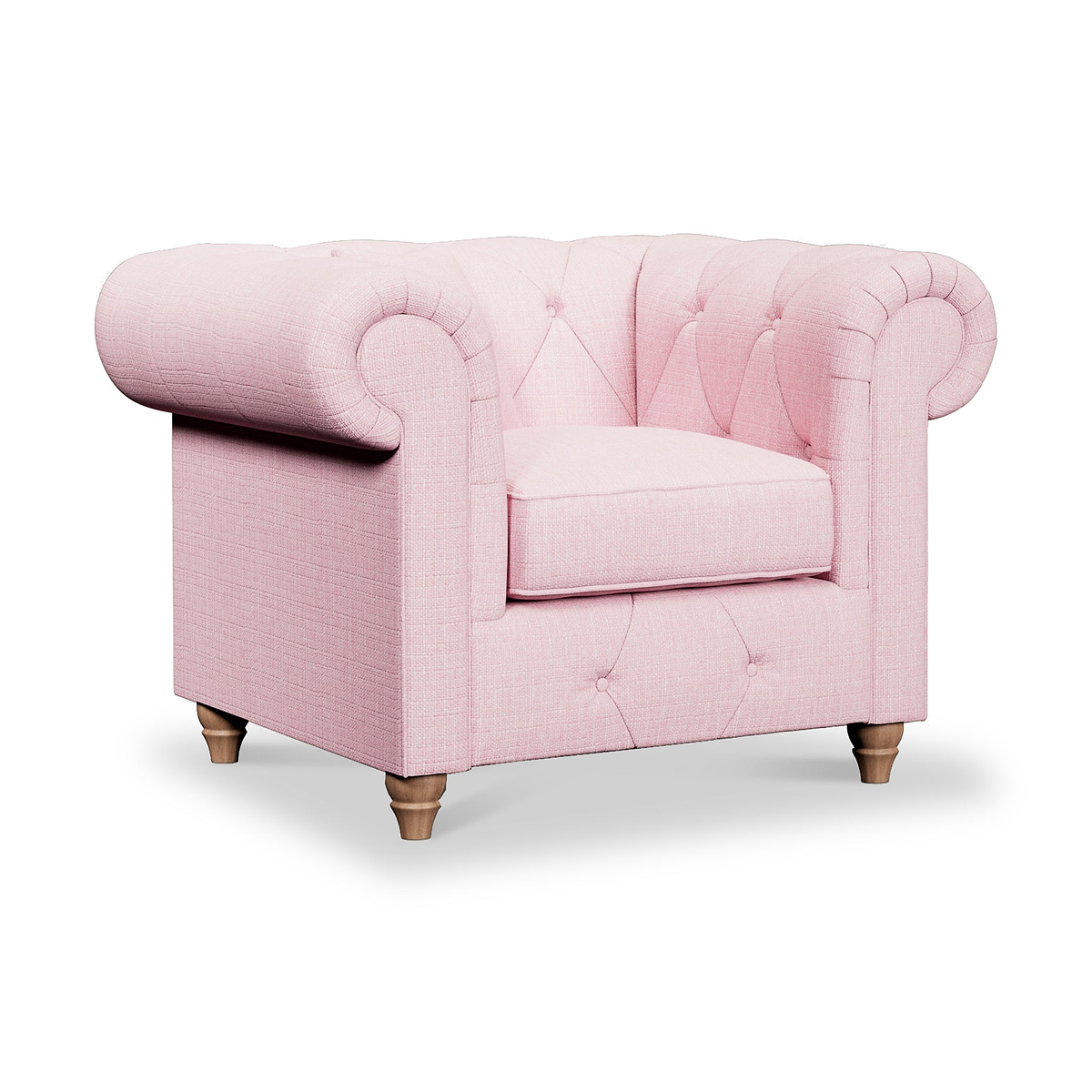 Everett Armchair Pink Walnut Feet from Roseland Furniture