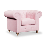 Everett Armchair Pink Walnut Feet from Roseland Furniture