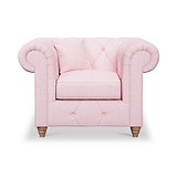 Everett Armchair Pink Walnut Feet from Roseland Furniture