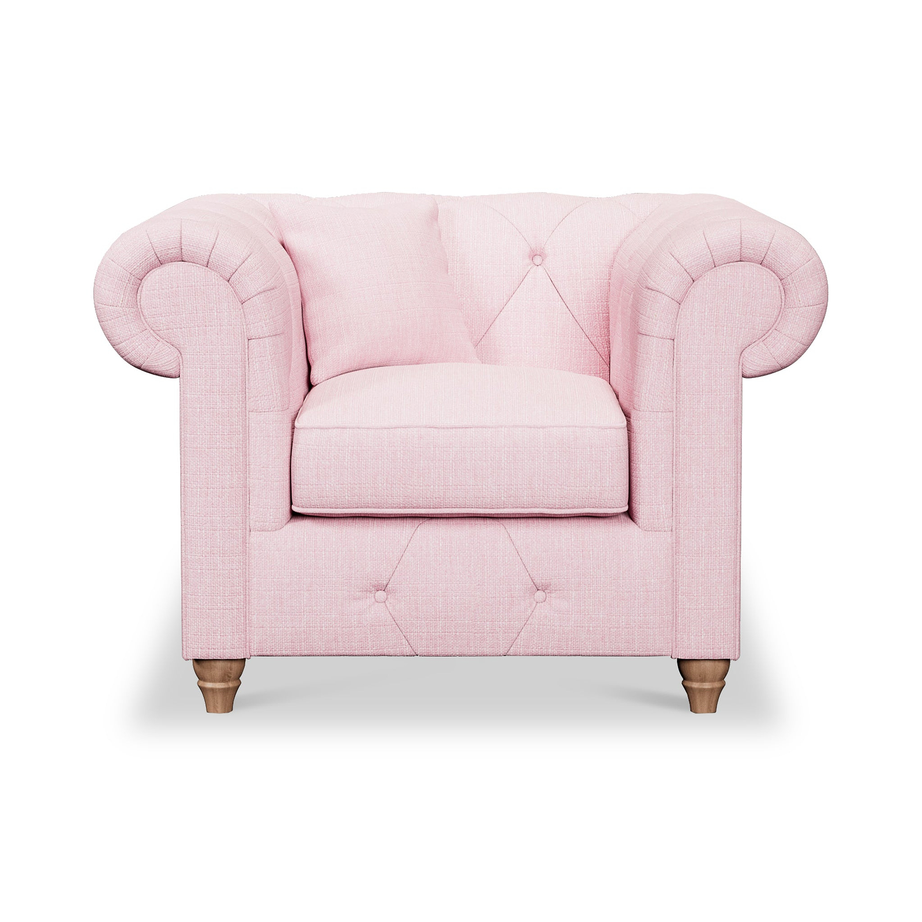 Everett Armchair Pink Walnut Feet from Roseland Furniture