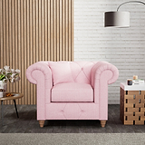 Everett Armchair Pink Walnut Feet from Roseland Furniture