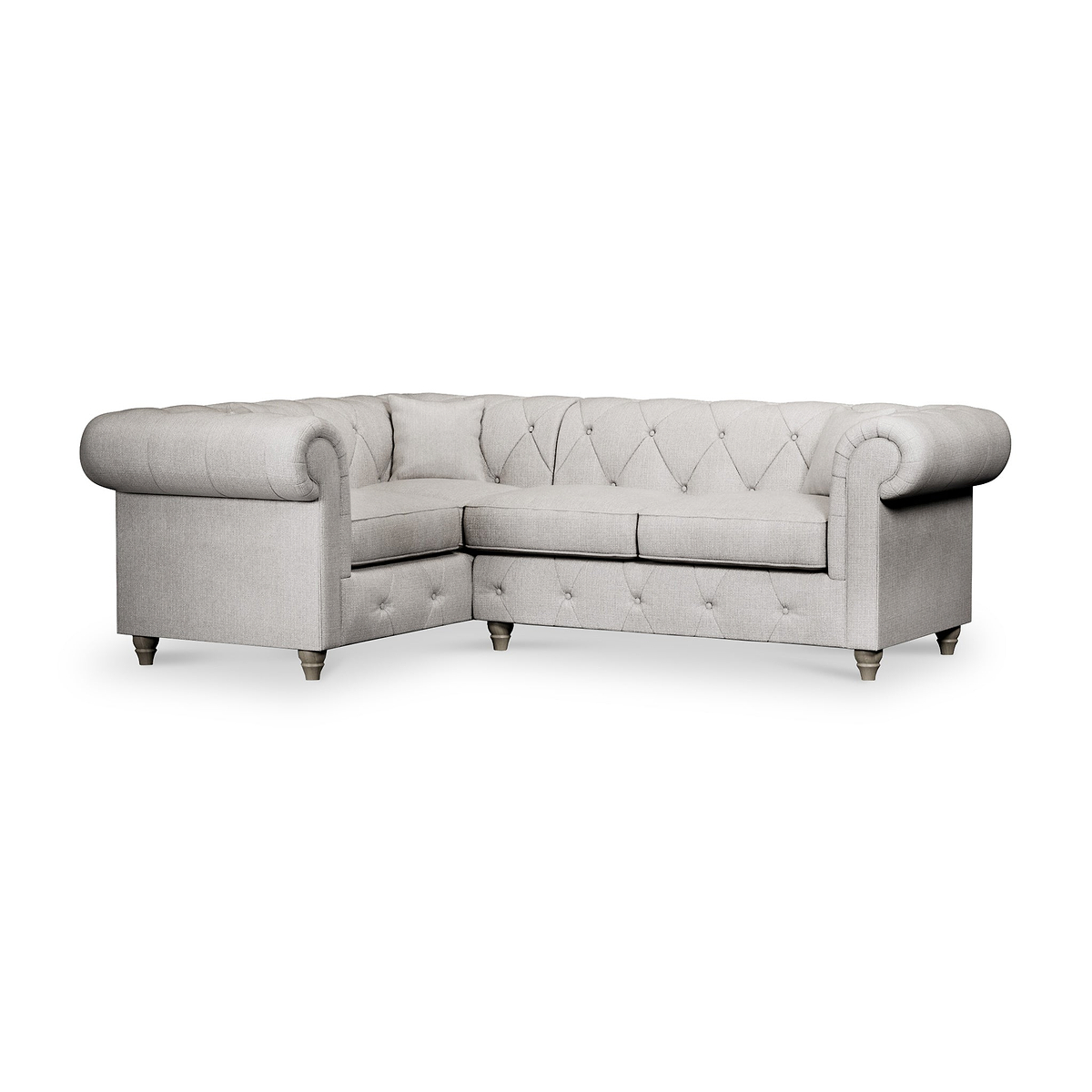 Everett Corner Sofa LH Ash Washed Oak Feet from Roseland Furniture