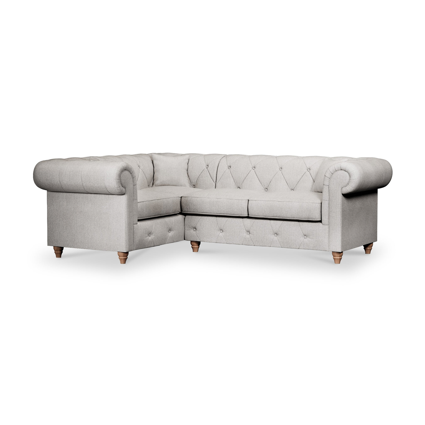 Everett Corner Sofa LH Ash Walnut Feet from Roseland Furniture