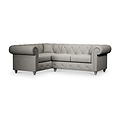 Everett Corner Sofa LH Granite Washed Oak Feet from Roseland Furniture