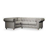 Everett Corner Sofa LH Granite Washed Oak Feet from Roseland Furniture