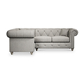 Everett Corner Sofa LH Granite Washed Oak Feet from Roseland Furniture