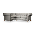 Everett Corner Sofa LH Graphite Walnut Feet from Roseland Furniture