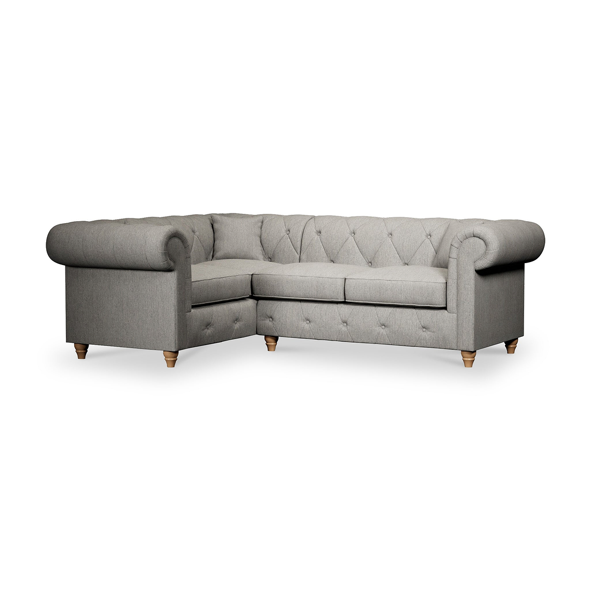 Everett Corner Sofa LH Graphite Walnut Feet from Roseland Furniture