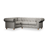 Everett Corner Sofa LH Graphite Walnut Feet from Roseland Furniture