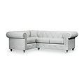 Everett Corner Sofa LH Light Blue Washed Oak Feet from Roseland Furniture