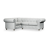 Everett Corner Sofa LH Light Blue Washed Oak Feet from Roseland Furniture