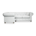 Everett Corner Sofa LH Light Blue Washed Oak Feet from Roseland Furniture