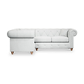 Everett Corner Sofa LH Light Blue Walnut Feet from Roseland Furniture