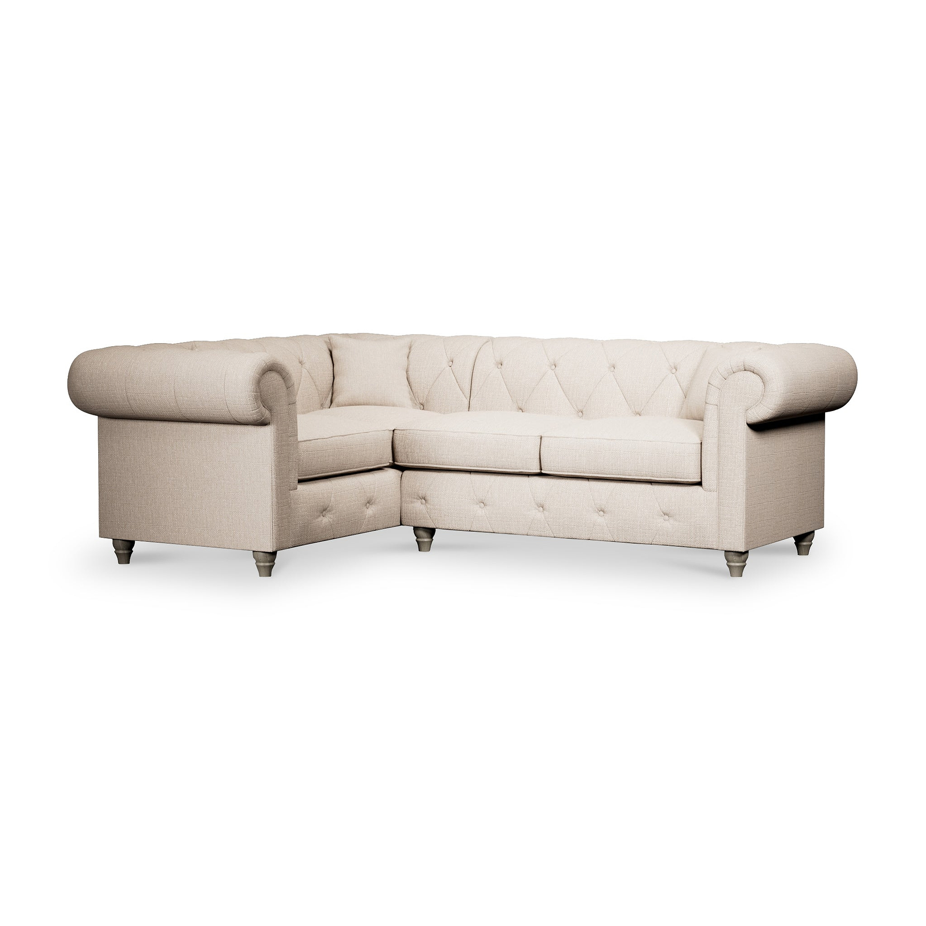 Everett Corner Sofa LH Oyster Washed Oak Feet from Roseland Furniture