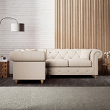 Everett Corner Sofa LH Oyster Walnut Feet from Roseland Furniture