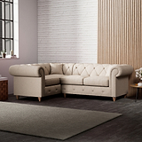 Everett Corner Sofa LH Oyster Walnut Feet from Roseland Furniture