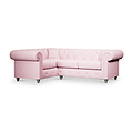 Everett Corner Sofa LH Pink Washed Oak Feet from Roseland Furniture